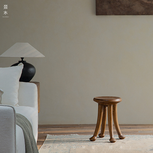 复古侘寂风创意换鞋 矮凳多功能置物边几 实木家用客厅日式 叕木