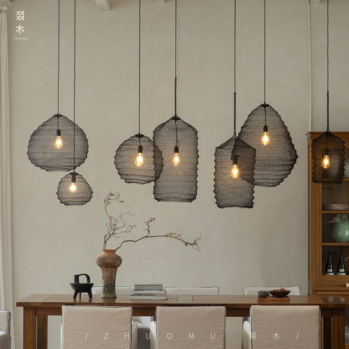 叕木南洋复古侘寂风餐厅吊灯
