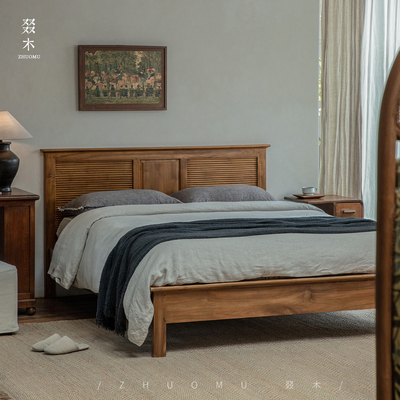 叕木印尼进口柚木全实木简约大床