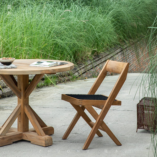 叕木印尼柚木户外餐椅