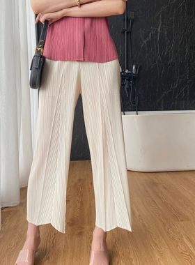 春之2022秋春夏三季可穿三宅褶皱时尚气质百搭休闲时尚九分裤