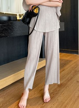 春之2022秋春夏三季褶皱轻奢时尚休闲百搭气质通勤长裤