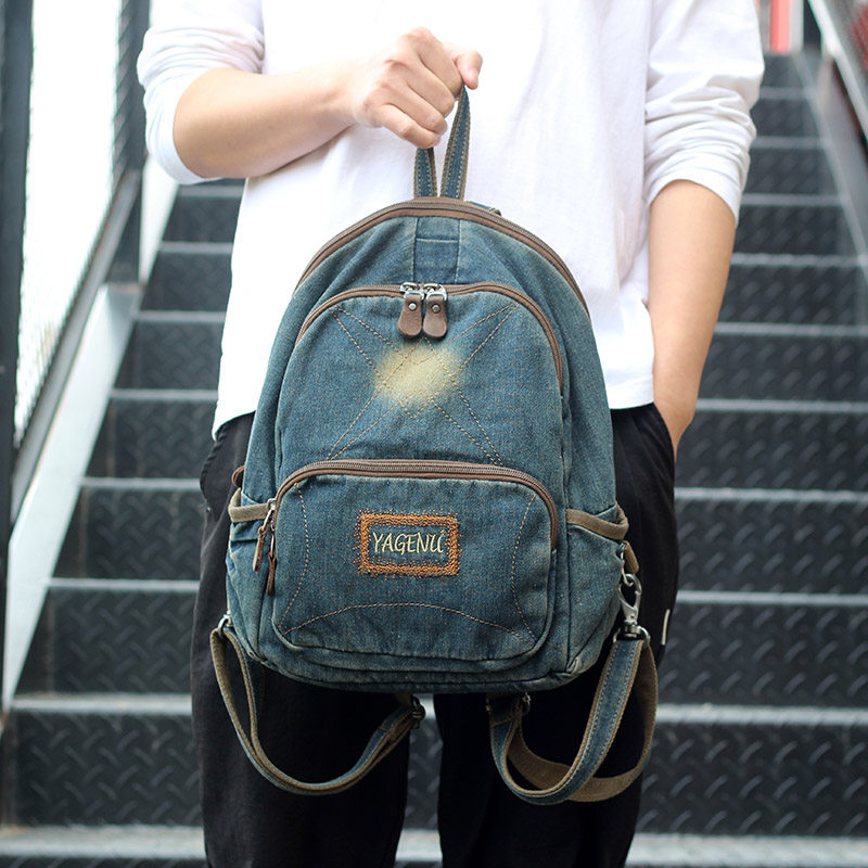 新款双肩包女户外背包日式帆布书包复古小号旅行包男小型牛仔包包,箱包皮具/热销女包/男包,双肩背包,淘宝优惠券,粉丝福利购,淘宝优惠卷