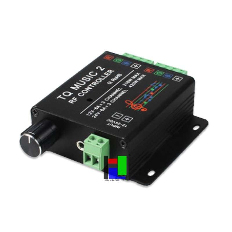 LED七彩灯带音乐控制器 RF射频触摸遥控调光器 12VRGB音频声控器