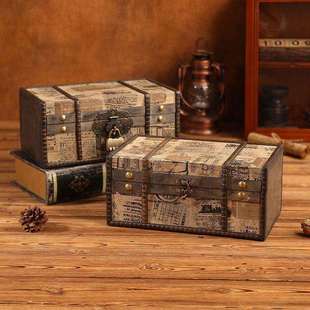 哥特风手写信收纳盒信封存箱现金存放盒欧式复古盒子老式小木盒子