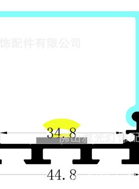 厂家现货LED硬灯条橱柜灯外壳45*43半圆方型外壳铝槽套件