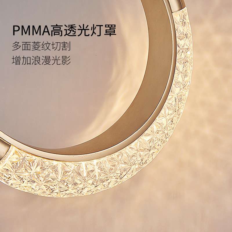 现代简约轻奢床头圆形长线吊灯卧室单头长线艺术设计创意书房吊灯
