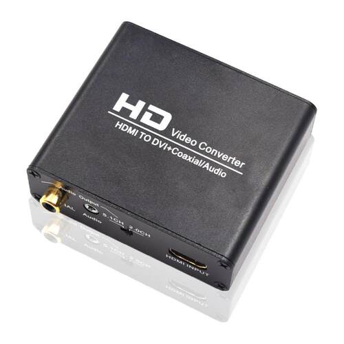 HDMI转DVI转换器带同轴3.5音频输出HDMI to DVI+Audio c onverter