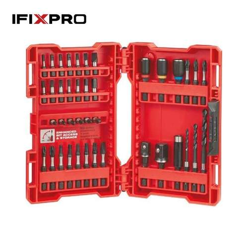 跨境热销40件套冲击波钻驱动器套件一字十字四方星型磁性钻头组套