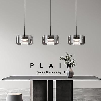 餐厅吊灯2025新款现代简约高级感轻奢极简三头玻璃升降吧台餐桌灯