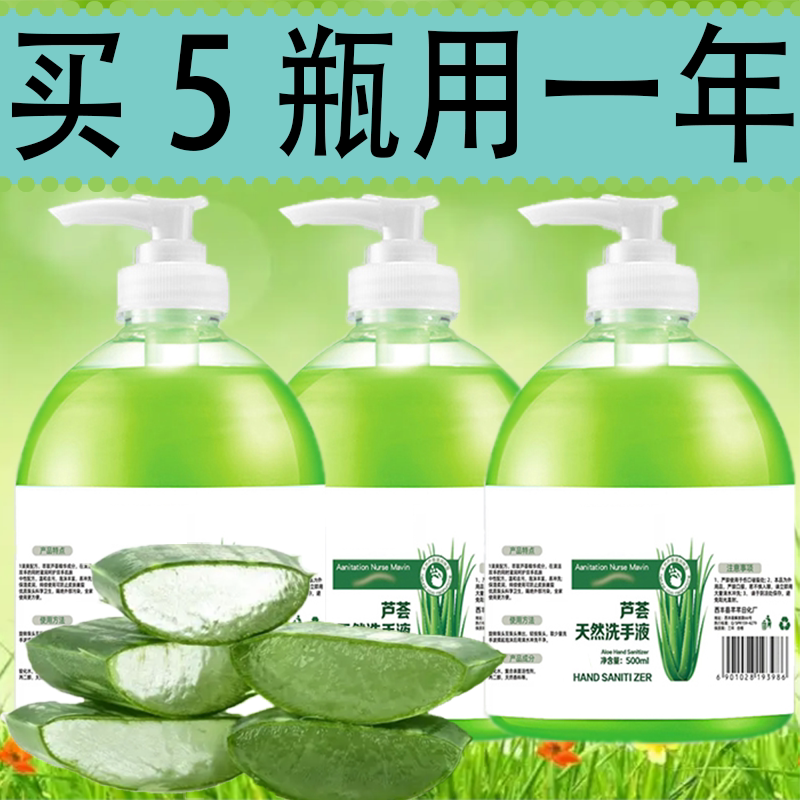 芦荟洗手液500g清香型低泡沫按压瓶儿童家用家庭装批发去渍去污洗