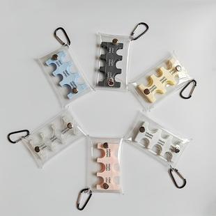 temu日本硬币夹零钱收纳包便携小钱包防丢夹日币分类旅行透明卡包