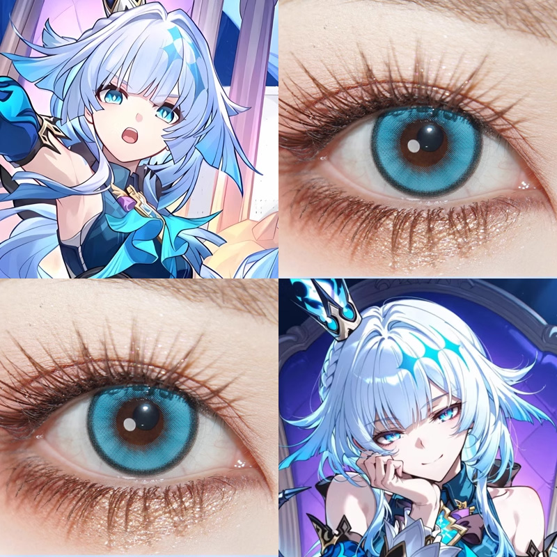 刻律德菈COS美瞳崩坏星穹铁道蓝色水母温柔彗星蓝染色体纱雾晶AH