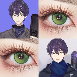 剑持刀也COS美瞳风灵珠波崽糕绿色幽梦玉绣球彩虹社显色草绿色AH