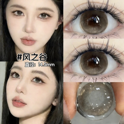 风之谷美瞳半年抛两片装大小直径浅棕色无锁边融瞳隐形眼镜6tb