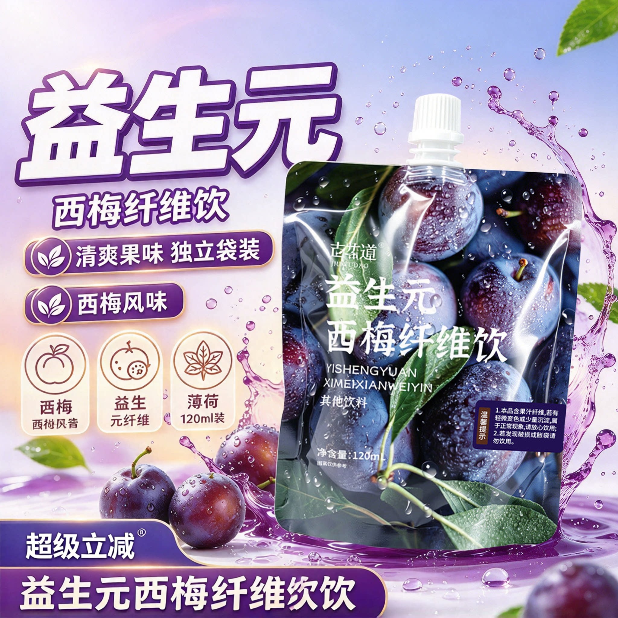 益生元西梅纤维饮果饮品袋装官方旗舰店正品维生素膳食纤维2cq