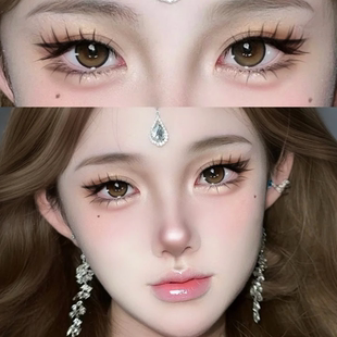 olens大琉璃黑美瞳半年抛大直径棕色纯欲自婚礼隐形眼镜带度数3tb