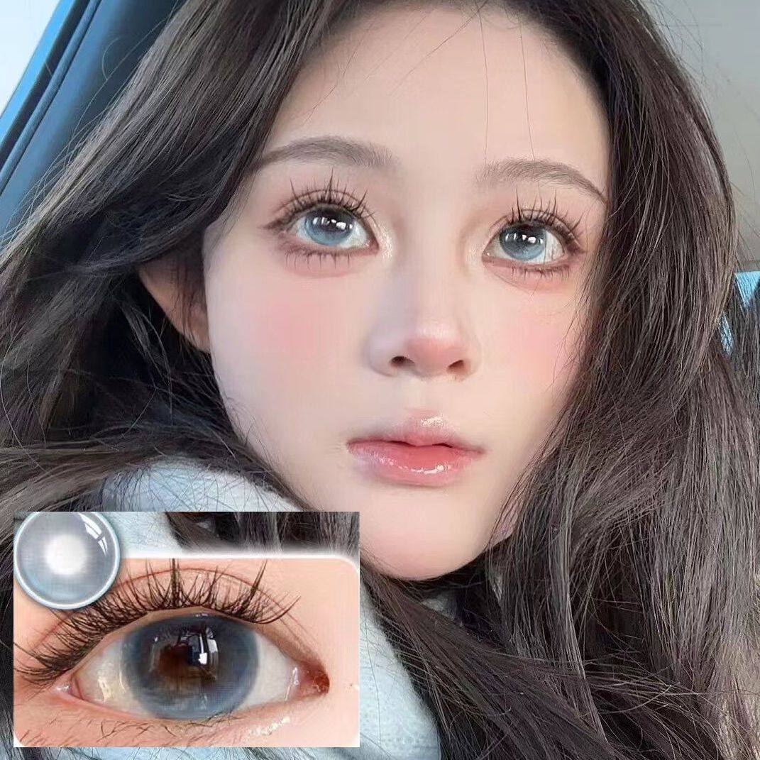 品牌护理液】乌托邦美瞳半年抛大直径蓝色2片装深瞳彩隐形眼镜6tb