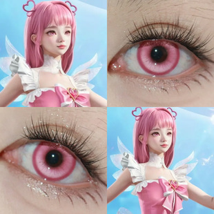 巴啦啦小魔仙COS美瞳和平精英严莉莉美琪美雪小蓝显色蓝绿粉婷AH