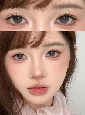 barrieyies陨石灰美瞳半年抛混血灰色大直径同款官网隐形眼镜5st