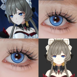 原神木偶桑多涅COS美瞳波崽糕蓝飞行蓝丝绒蓝奶油显色蓝绣球花AH