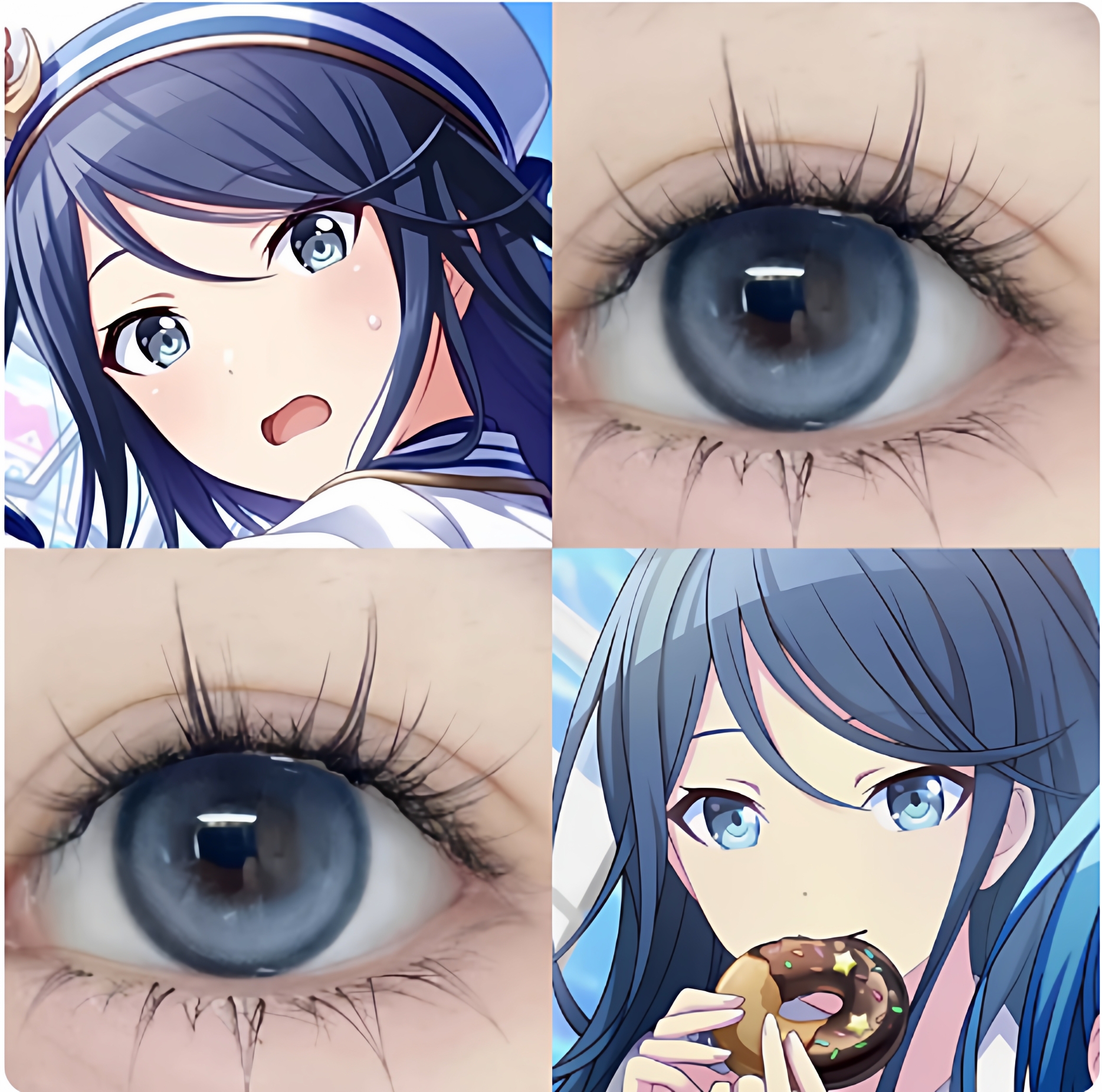 送护理液】星乃一歌cos美瞳半年抛两片世界计划蓝色大直径显色6tb