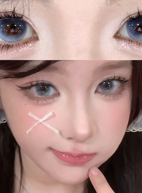月隐蓝美瞳半年抛混血蓝色大直径年抛隐形眼镜25新款6st