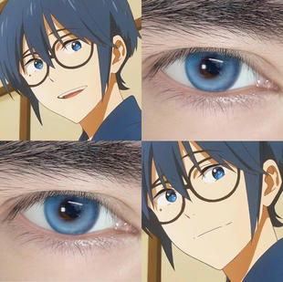 弦音风舞高中弓道部竹早静弥cos美瞳半年抛蓝色漫展隐形眼镜男7ST