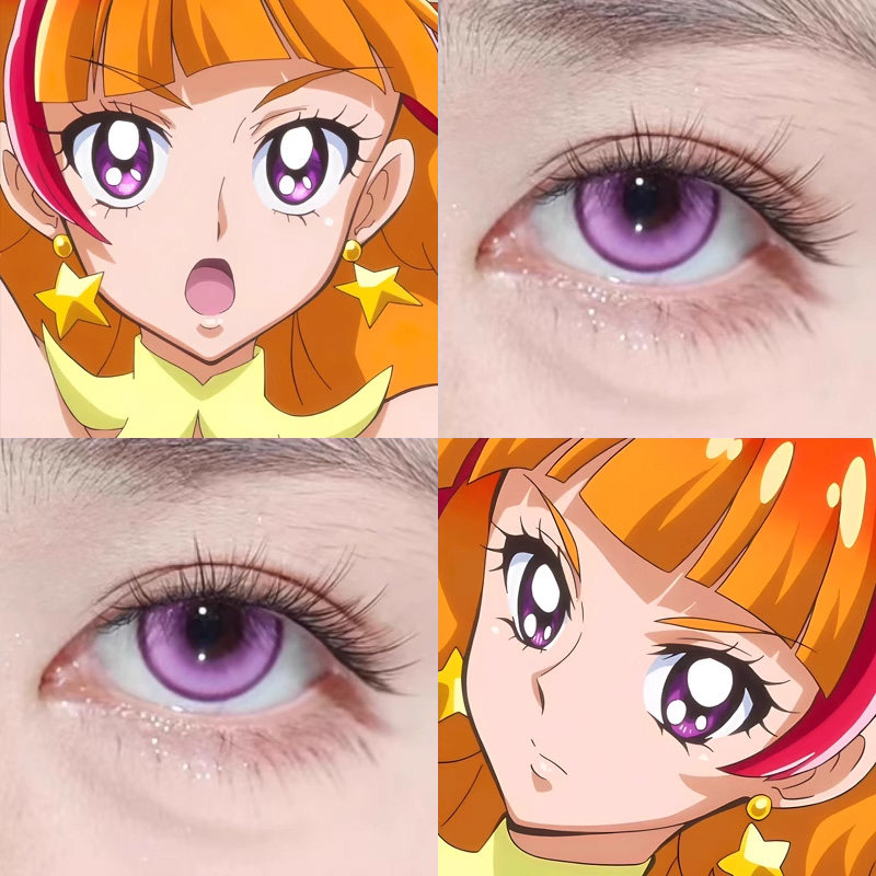 天之川绮罗cos美瞳光之美少女奈良薰水水紫晶紫月幽兰萤火茄紫AH