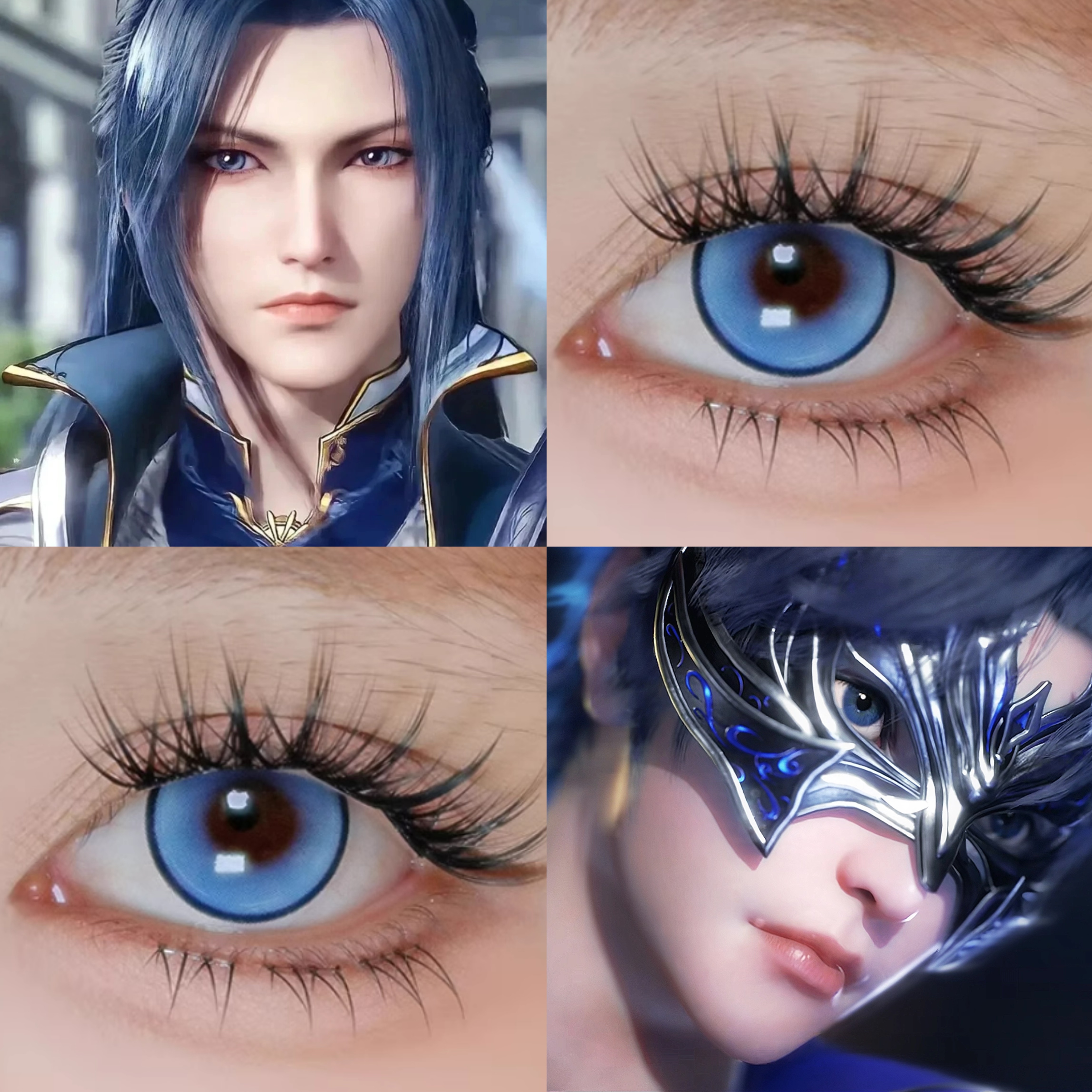 唐三cos美瞳蓝紫色日抛斗罗大陆2之绝世唐门盐渍蓝波崽糕蓝显色ah