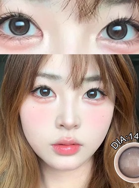 薄荷黑巧美瞳envir半年抛两片装大小直径黑色近视隐形眼镜学生6tb