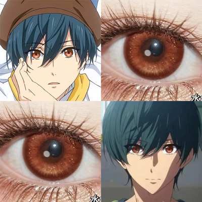 桐岛郁弥cos美瞳日抛水色橘光火灵珠勇气芭比红茶拿铁赤红莲佳AH