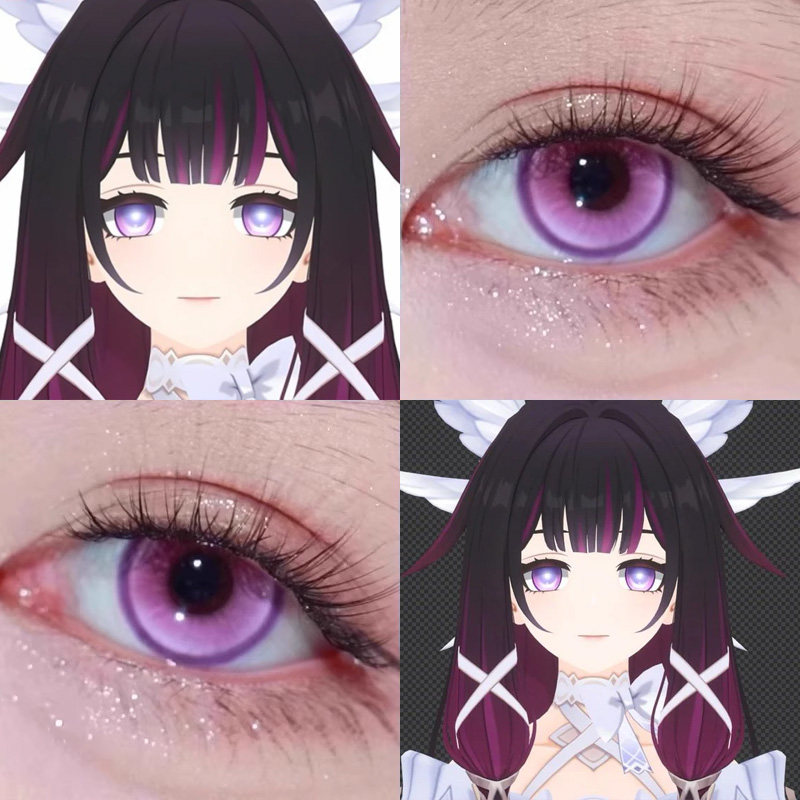 原神哥伦比娅cos美瞳紫色云朵紫月幽兰木槿紫暮山紫漫感紫显色AH