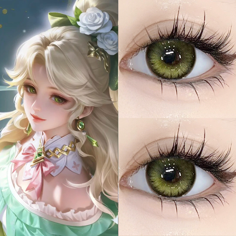 西施织梦人cos美瞳半年抛王者荣耀大直径漫展绿色官网隐形眼镜8ST