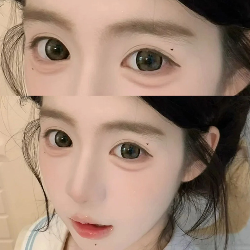 栗子狗狗眼美瞳半年抛混血大直径纯欲棕色年抛三明治隐形眼镜8tb