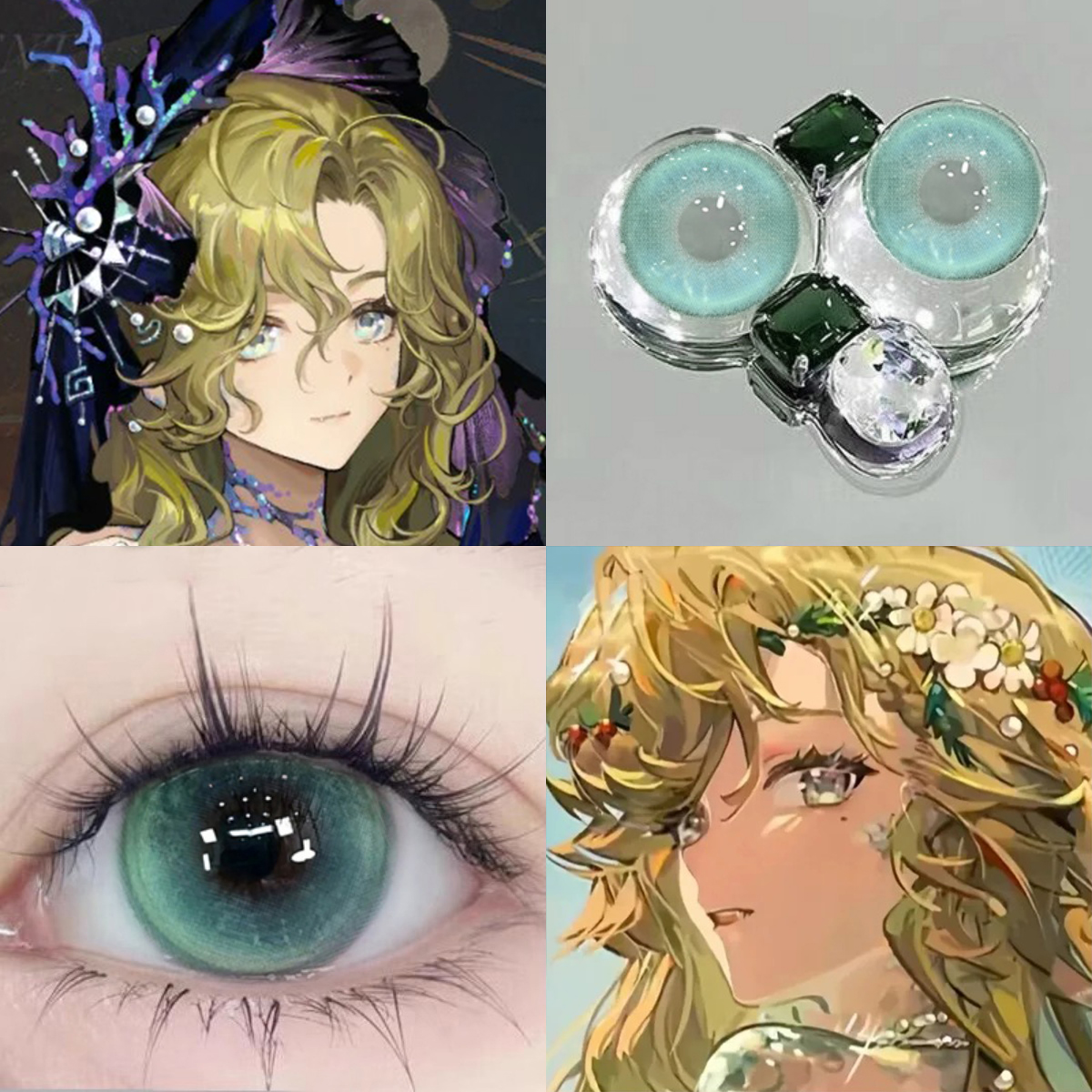 维拉cos美瞳半年抛重返未来1999绿色漫展万圣节彩色女隐形眼镜8ST