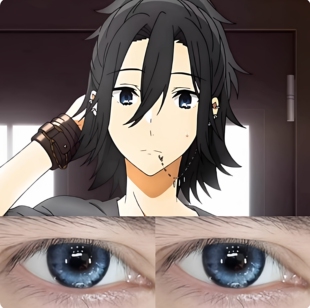 宫村伊澄cos美瞳堀与宫村蓝色小大直径半年抛隐形眼镜显色6tb