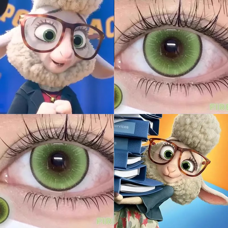 羊副市长cos美瞳疯狂动物城萤火嫩绿苏苏翠绿言语庭院显色绿色AH