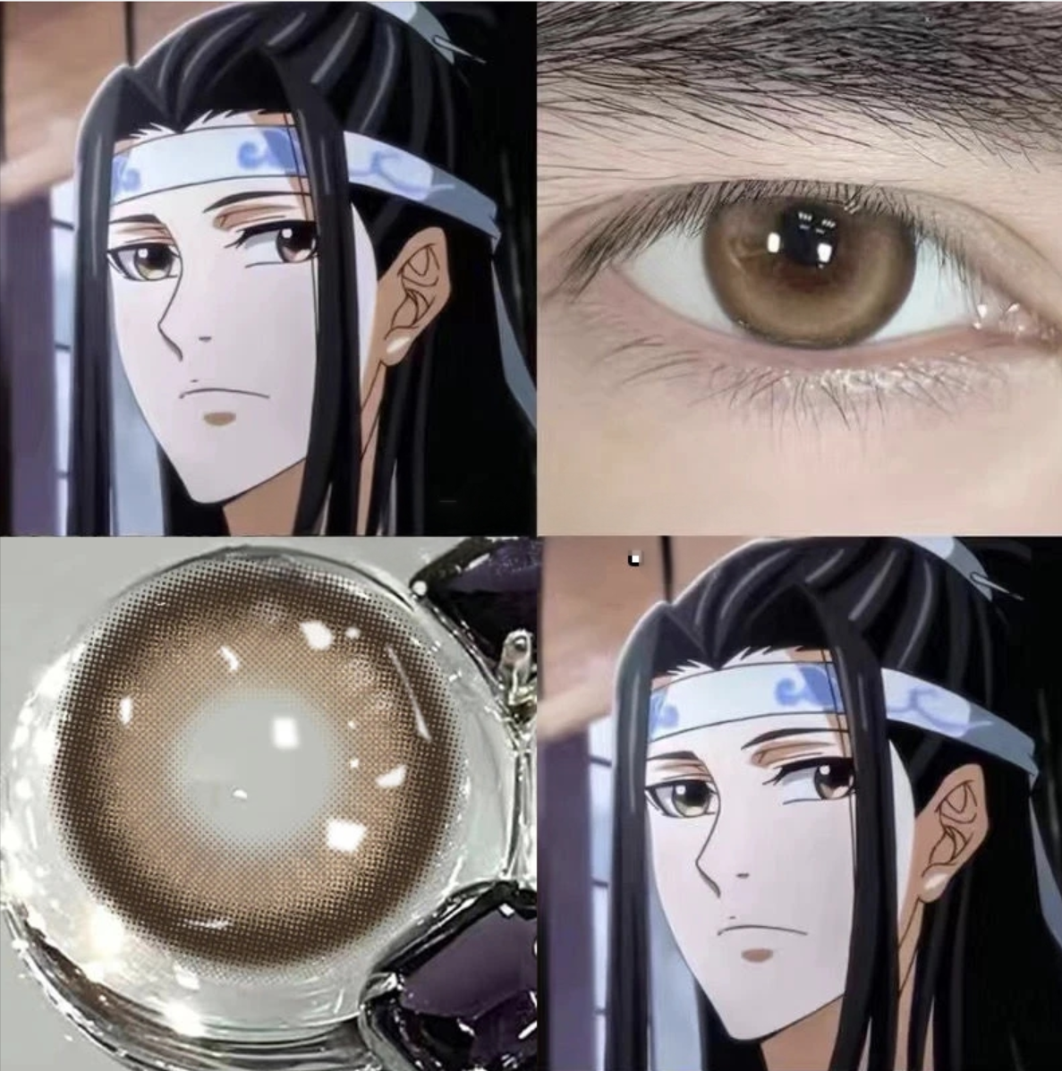 蓝忘机cos美瞳魔道祖师半年抛动漫cosplay彩色隐形眼镜旗舰店6tb