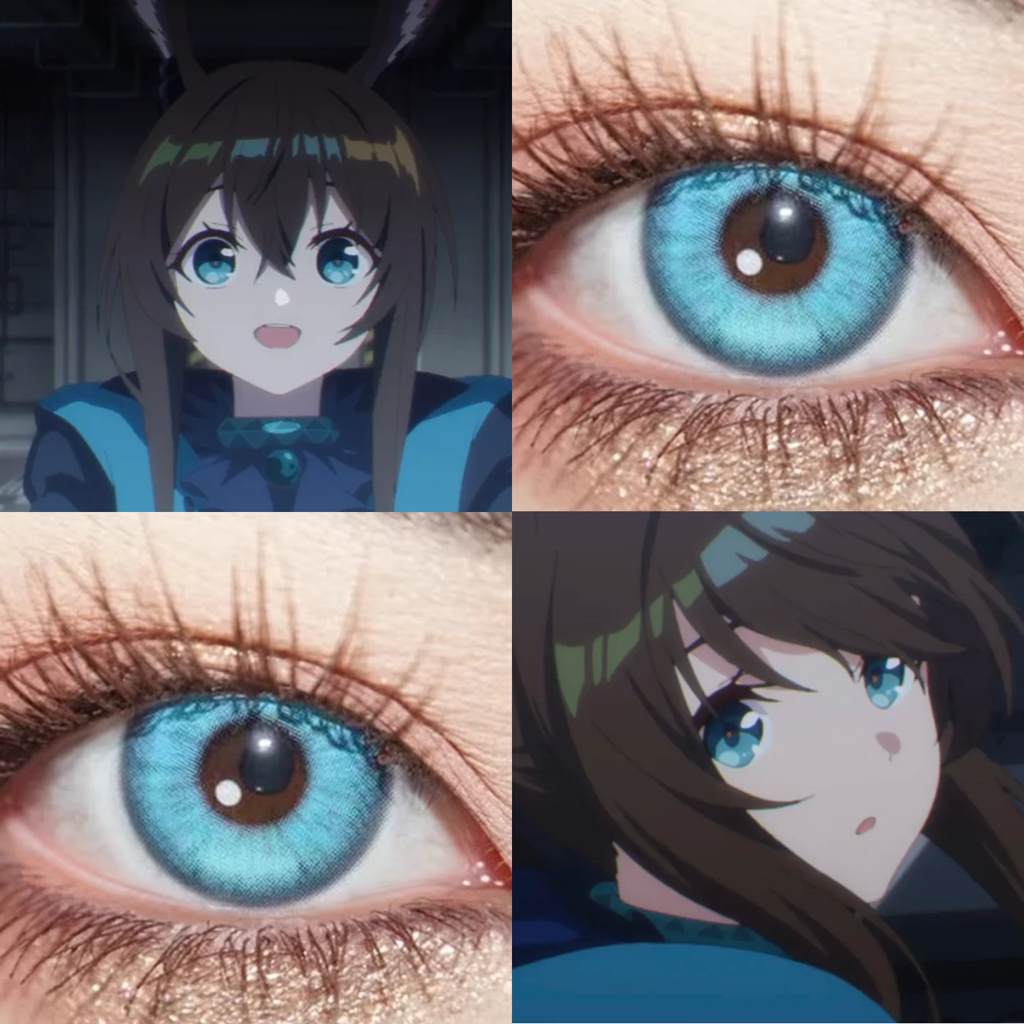 阿米娅美瞳cos日半年抛明日方舟潮汐乐章纯净蓝无忧蓝雅川青栋bs