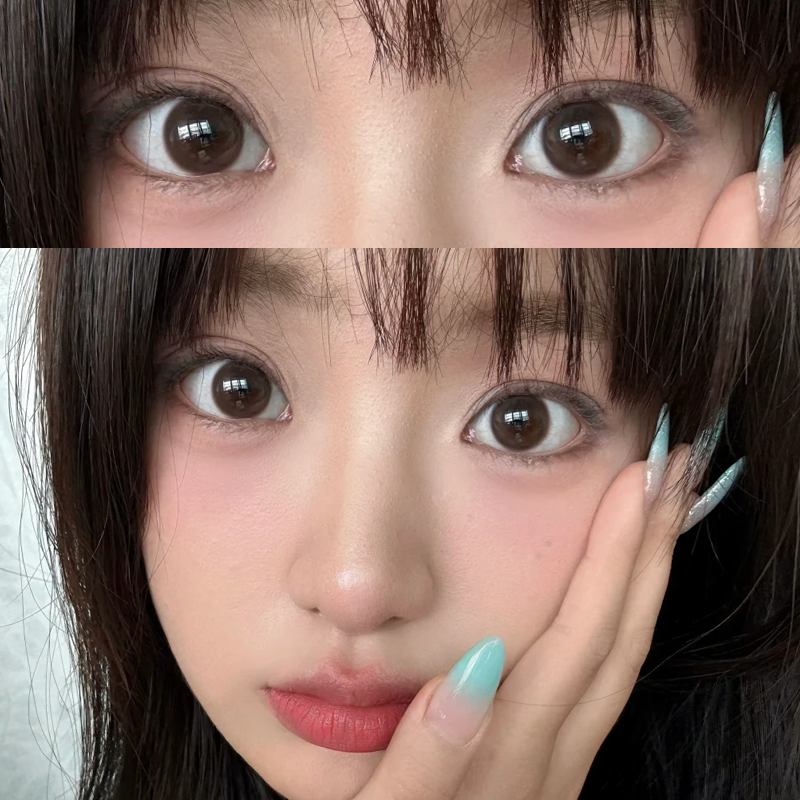 Pfgirlcon纯纯巧美瞳日抛10片装一次性自然棕色隐形眼镜次抛3tb