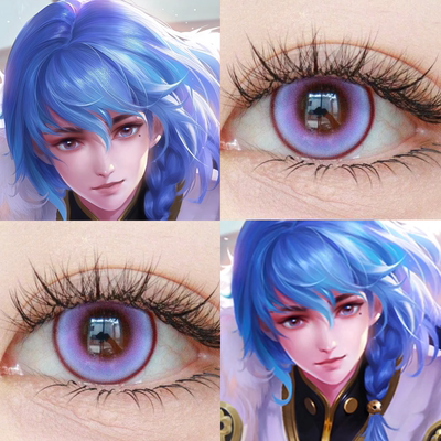 奕星cos美瞳日半年抛蓝紫色王者荣耀踏雪寻梅璃泡沫晚霞烟紫舒bs