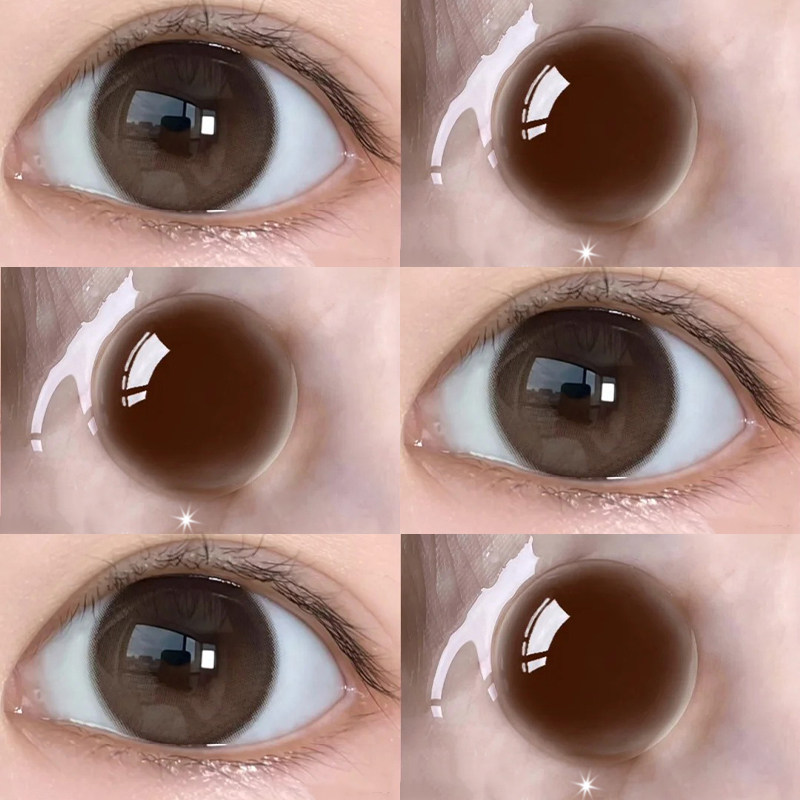 ponme美瞳嘿乖乖棕色日抛10片装大小直径带度数彩色隐形眼镜6tb