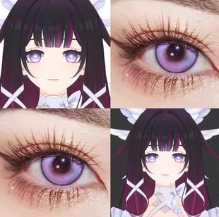 哥伦比娅cos美瞳原神紫光泡影奥术紫食梦独角兽紫流萤森紫显贺ah