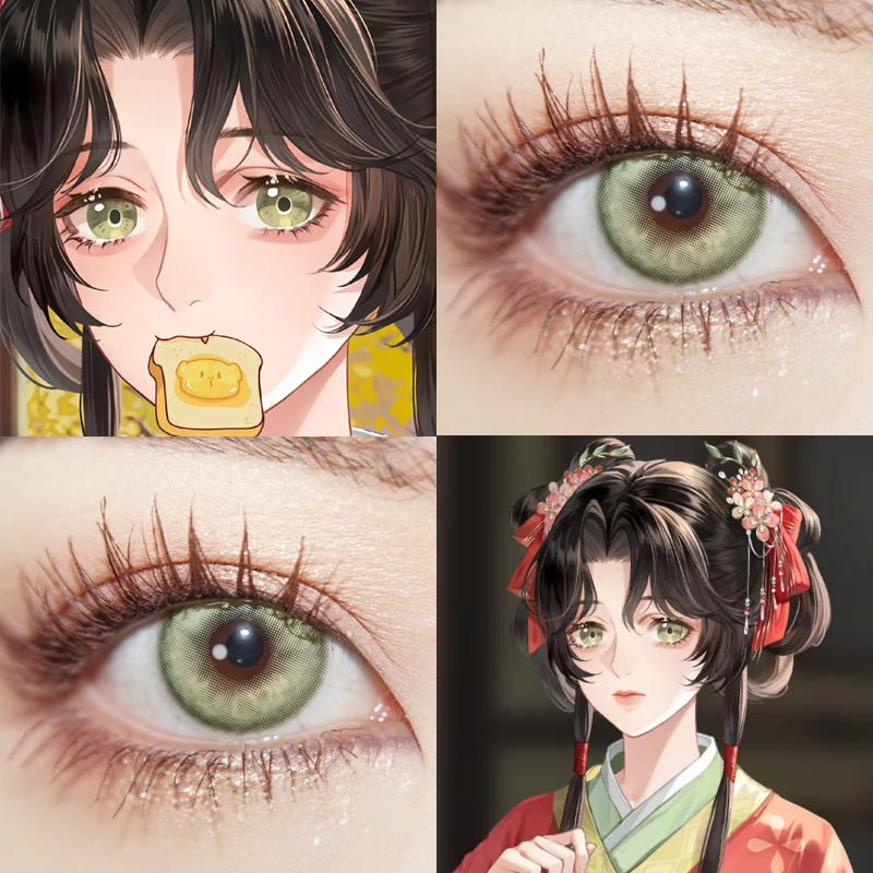 伍丹cos美瞳日半年抛代号鸢显色冰透绿深空物语绿孔雀绿舒bs