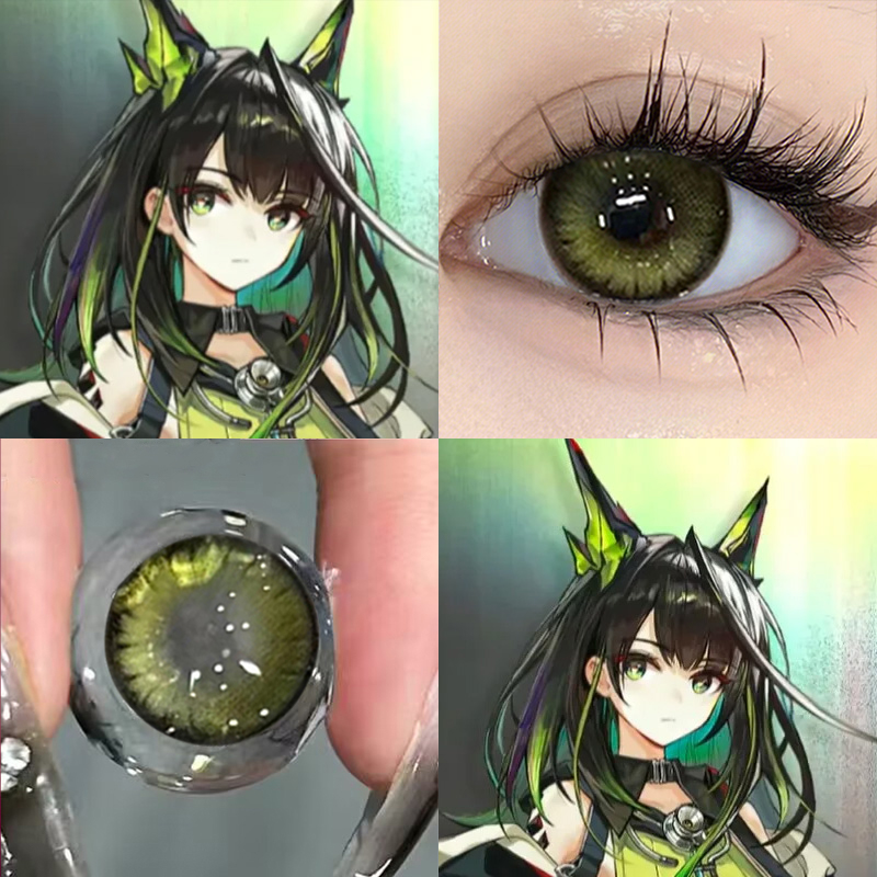 Mon3tr绿色美瞳半年抛明日方舟大直径隐形眼镜漫展二次元男女3fST