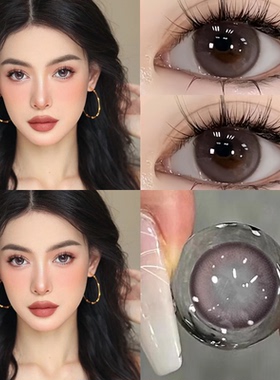 toppop呢喃甜梦棕美瞳半年抛大直径黑鸦礼服隐形眼镜同款年抛3ST