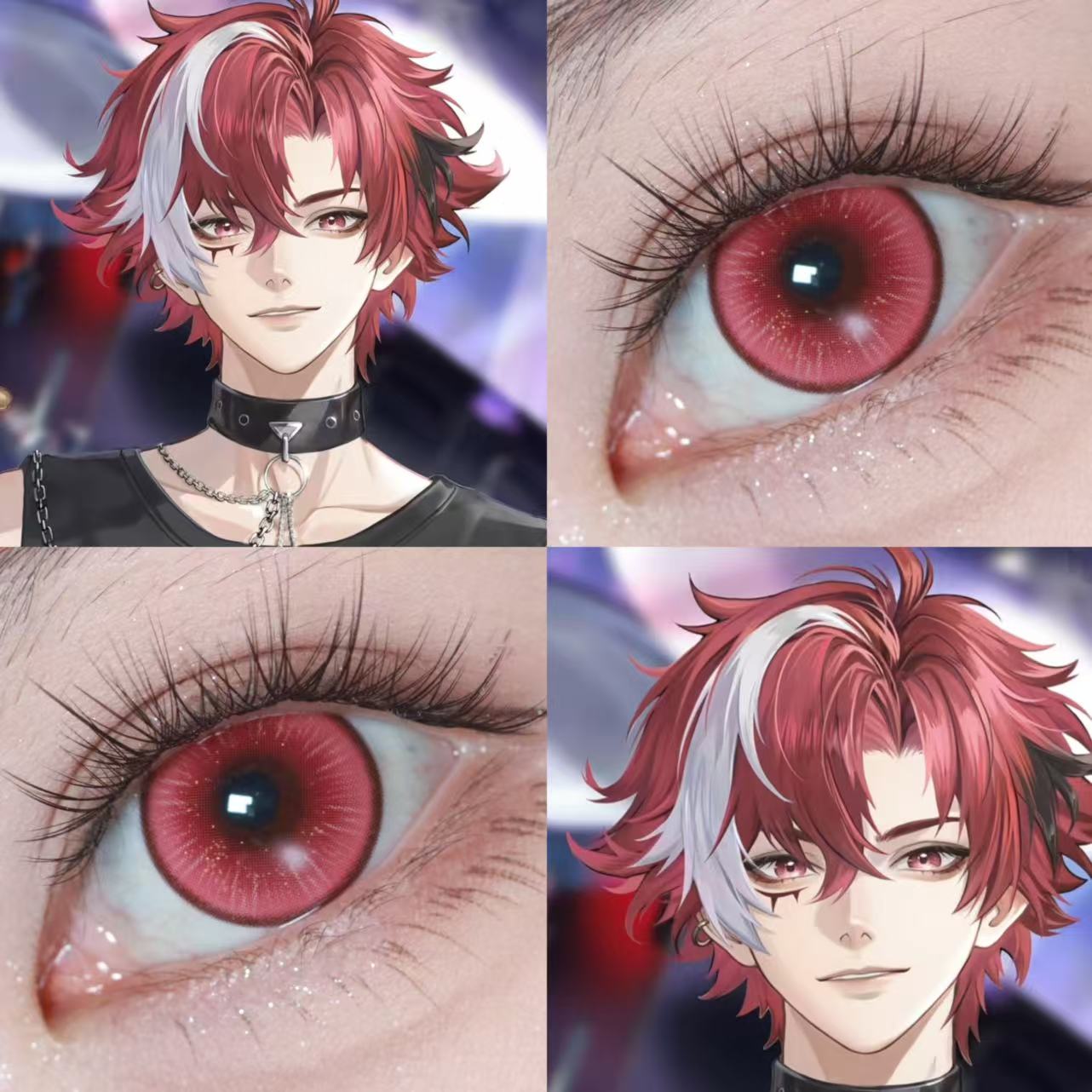 百里玄策cos美瞳日半年抛王者荣耀传奇玫瑰碧玉琉璃红玛瑙冰红ah