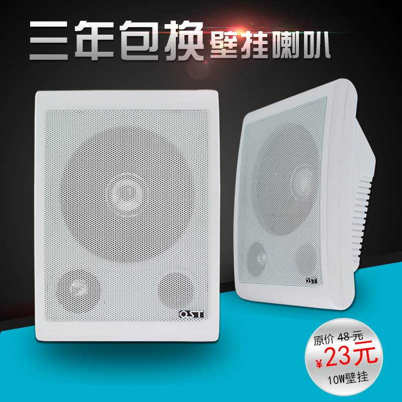 壁挂音箱 壁挂喇叭 墙壁音响挂墙扬声器 教室喇叭 10w带高低音