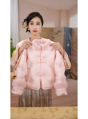 现货FH013女童2025冬季国风新中式棉服夹棉加厚棉衣外套